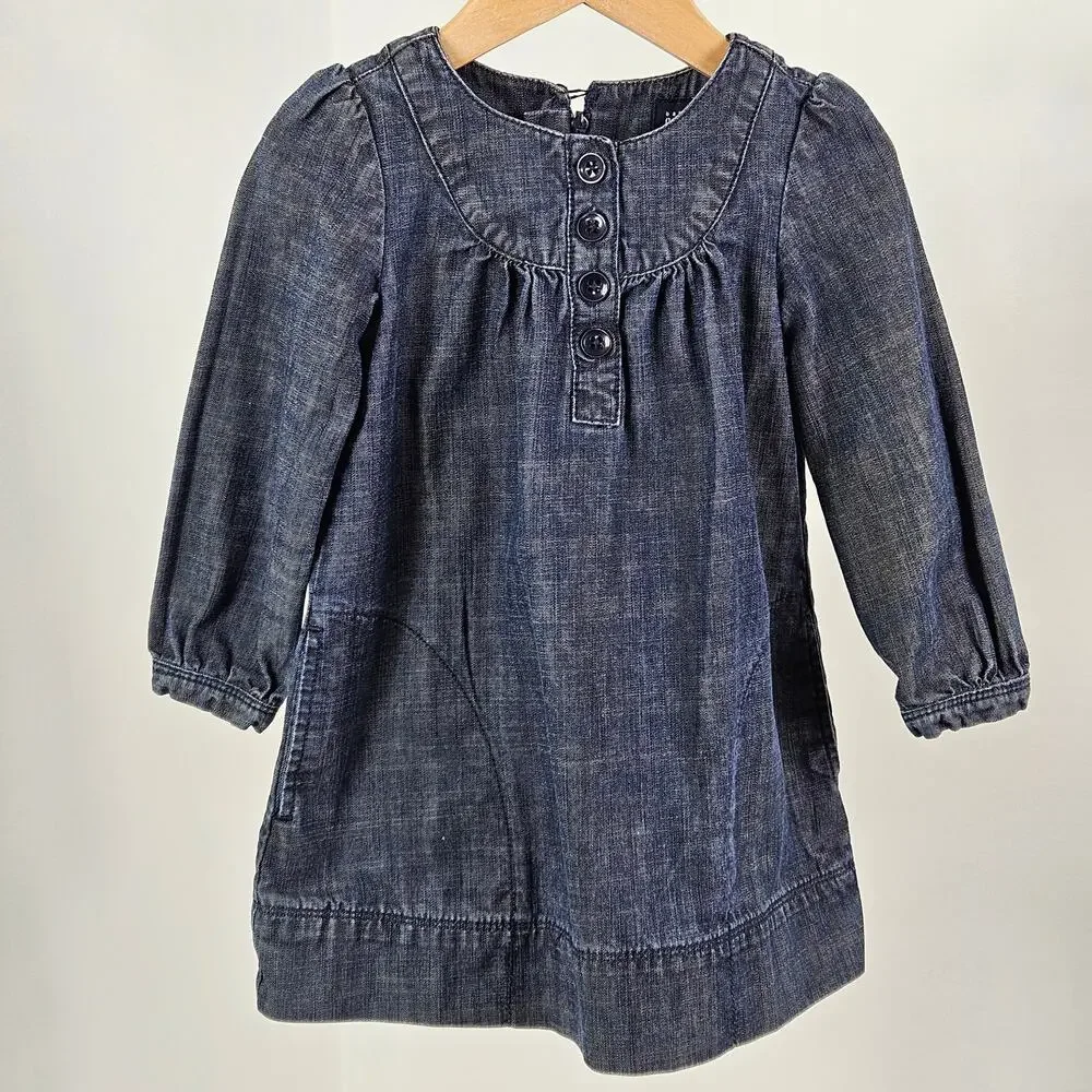 Girl's Denim and Floral Print Spring Summer Dress Bundle Set Size 3 | MINOR FLAW